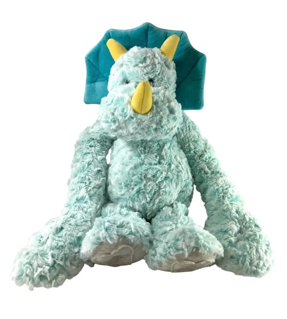 DEMDACO Heartful Hugs Triceratops Weighted Plush Dinosaur 20” Turquoise Sensory